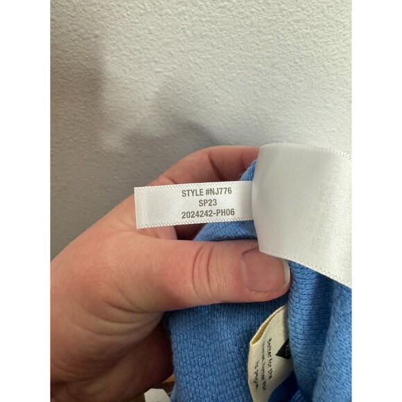 Madewell XS Cutout Knot Front Cropped Tank Top Oasis Blue Sweetheart Neckline - Picture 11 of 11